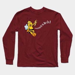 Comic bee with drinking horn - Skal Long Sleeve T-Shirt